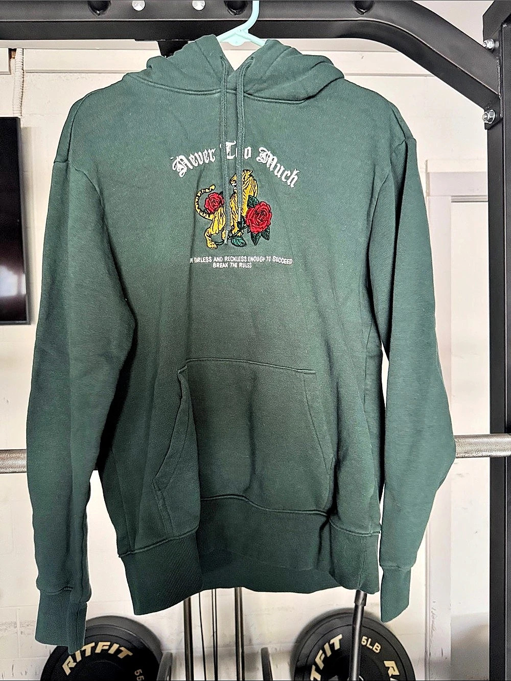 H&M Graphic Pullover Hoodie in Green Size Small